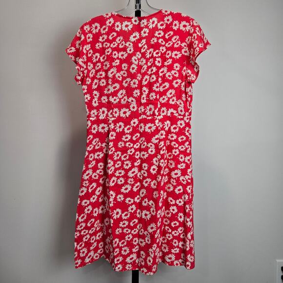 Rails Helena Cardinal Dress Daisy Floral Pink White Short Sleeve Button Front XS - Picture 5 of 9
